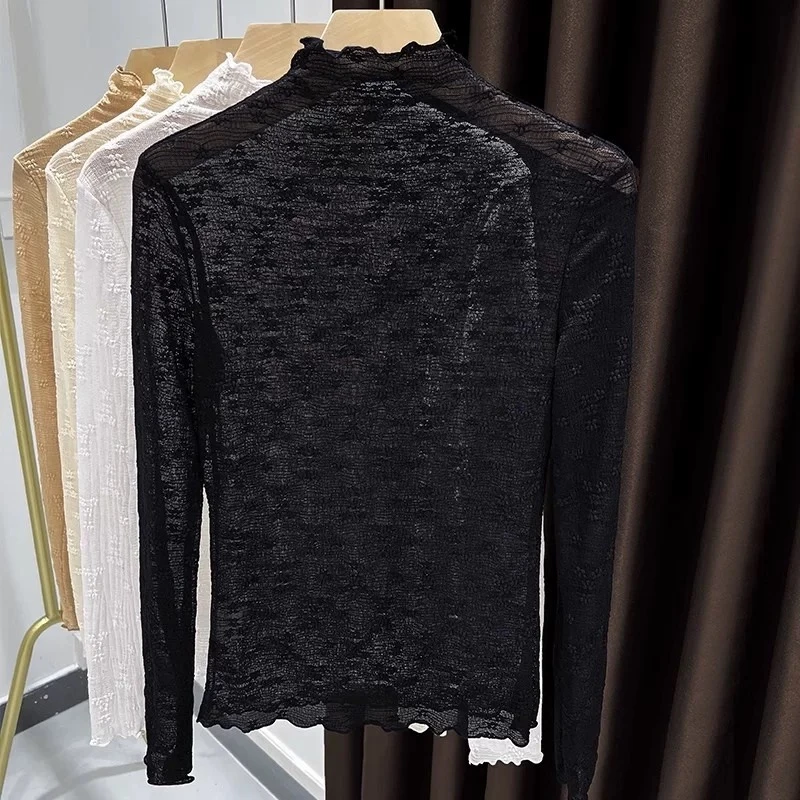 2025大码秋季定制新款蕾丝打底衫