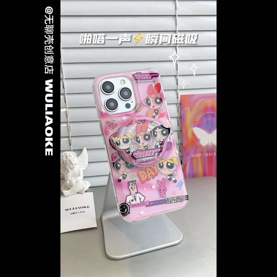 磁吸圆边双层飞天小女警适用苹果iPhone15promax手机壳14/13/12