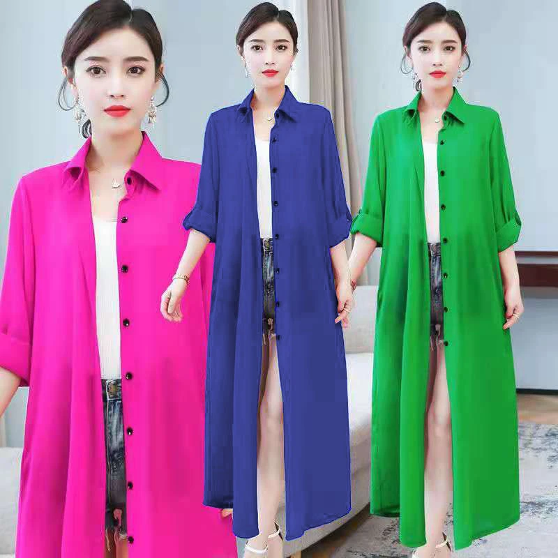 防晒衣女夏季薄款长款2025新款高档洋气超仙雪纺开衫大码空调外搭