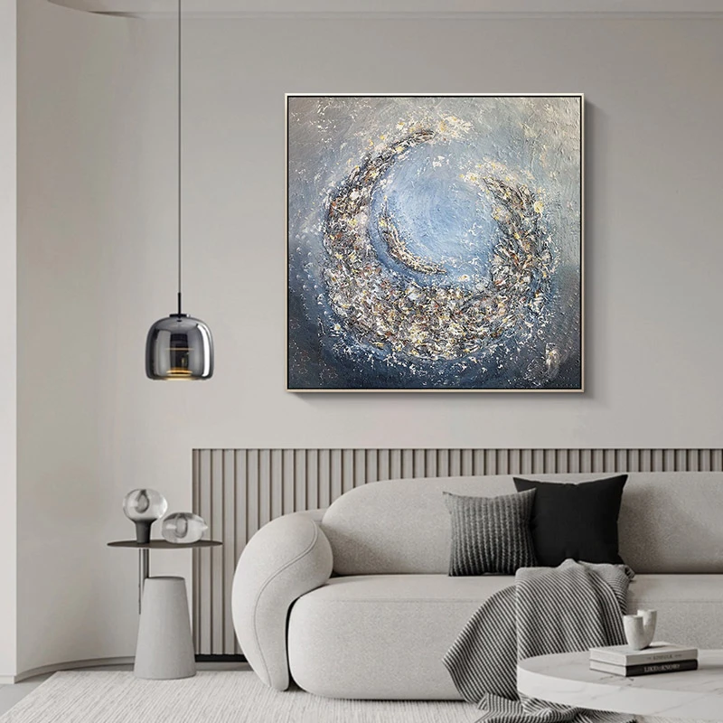 【梦回月泽】手绘油画现代抽象高级感客厅沙发背景墙挂画餐厅装饰画