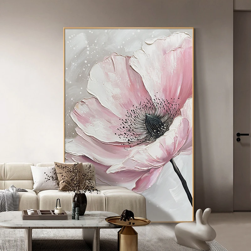 【静谧】手绘油画客厅装饰画抽象挂画背景墙壁画玄关走廊过道立体花