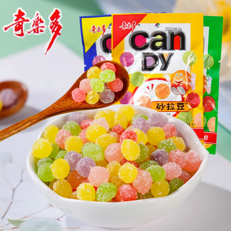 奇乐多沙拉豆水果味糖果彩虹色颗粒小糖8090后怀旧零食儿童小吃