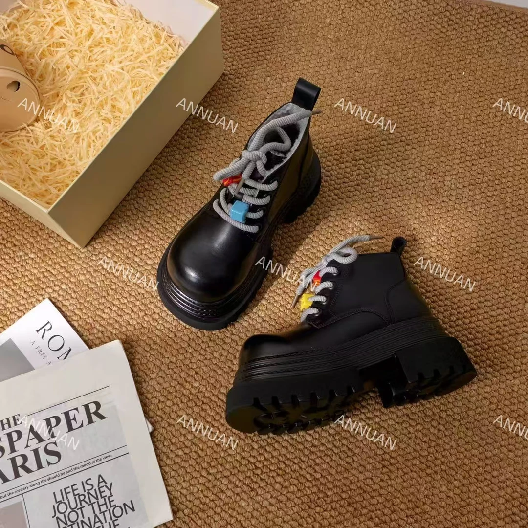 唐小丫【增高8厘米】秋季穿新款厚底带时尚韩版靴子女款