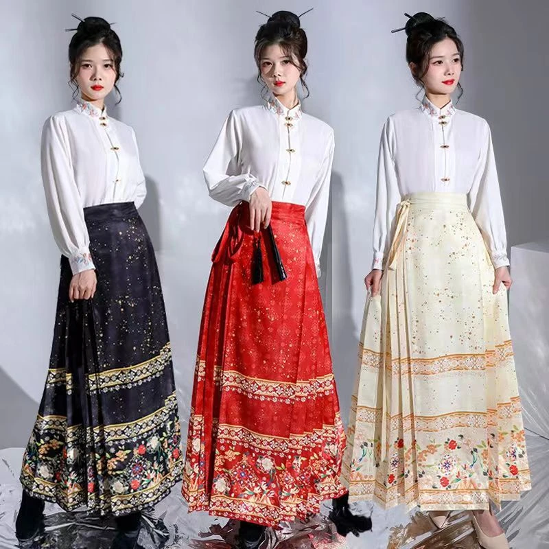 马面裙套装女日常明制立领汉服中国风中式无运费险请谨慎下单