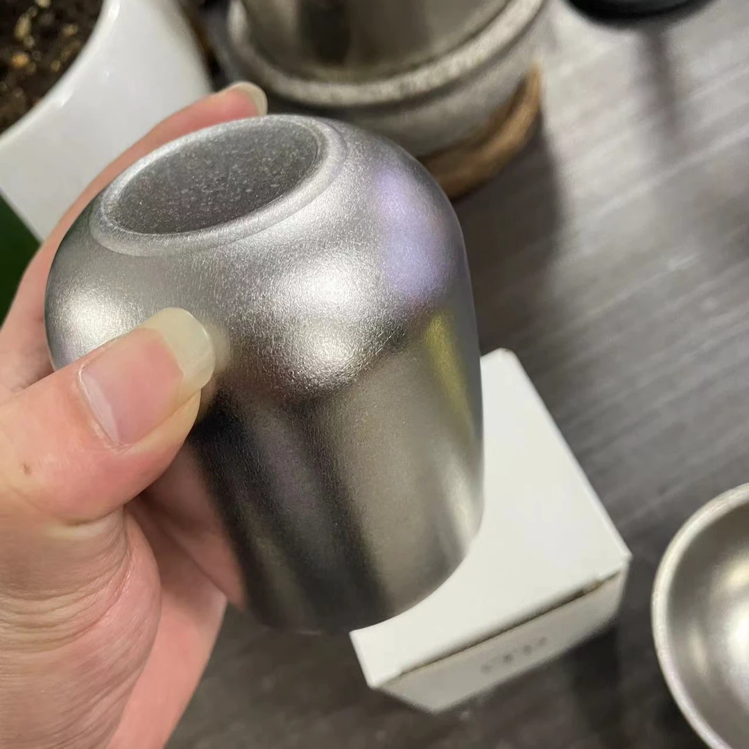 微瑕240ml内外纯钛高端银色蛋杯