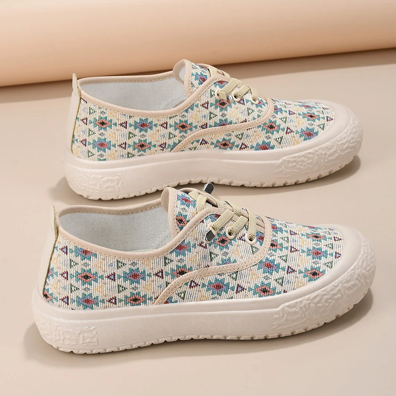 2025春秋新款帆布鞋女鞋软底透气休闲妈妈鞋舒适防滑时尚百搭单鞋