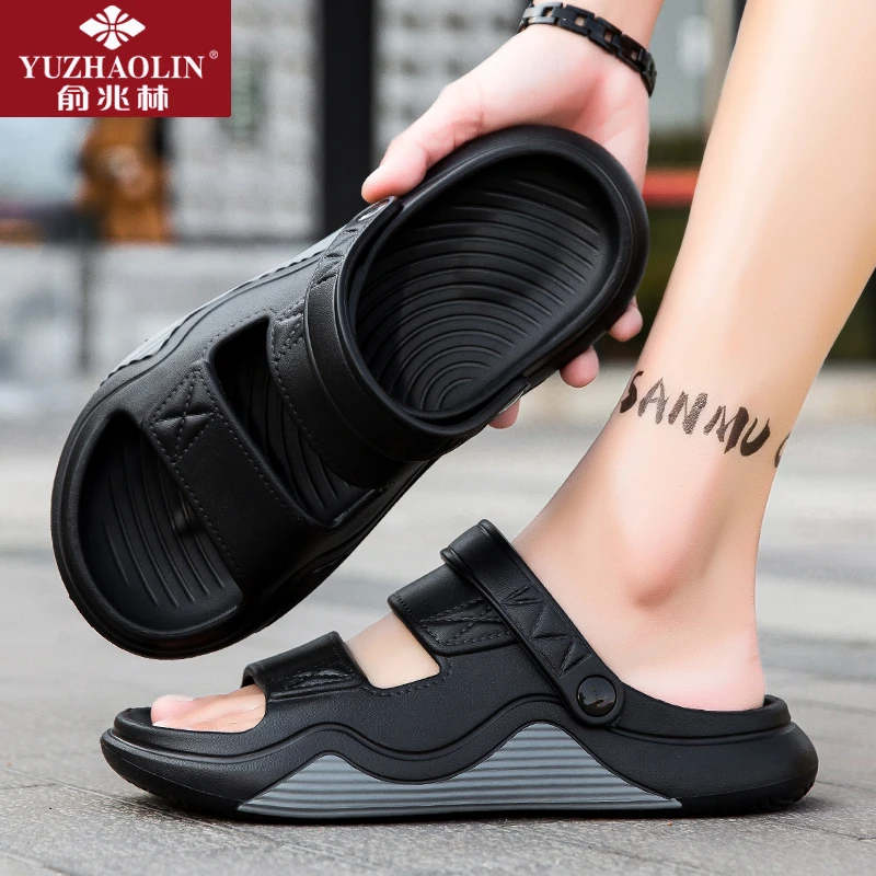 俞兆林凉鞋男款夏季外穿带后跟沙滩拖鞋男士防滑开车两用大码凉拖