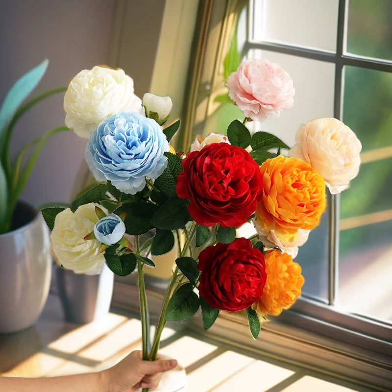 玫瑰花客厅装饰花假花鲜花花盆餐桌茶几摆放假花摄影道具花