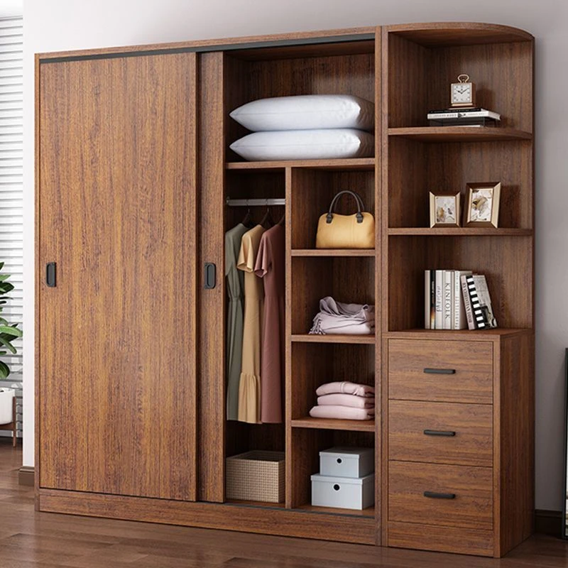 衣柜推拉门实用用卧室柜子储物柜儿童移门衣橱组装简约出租房木质