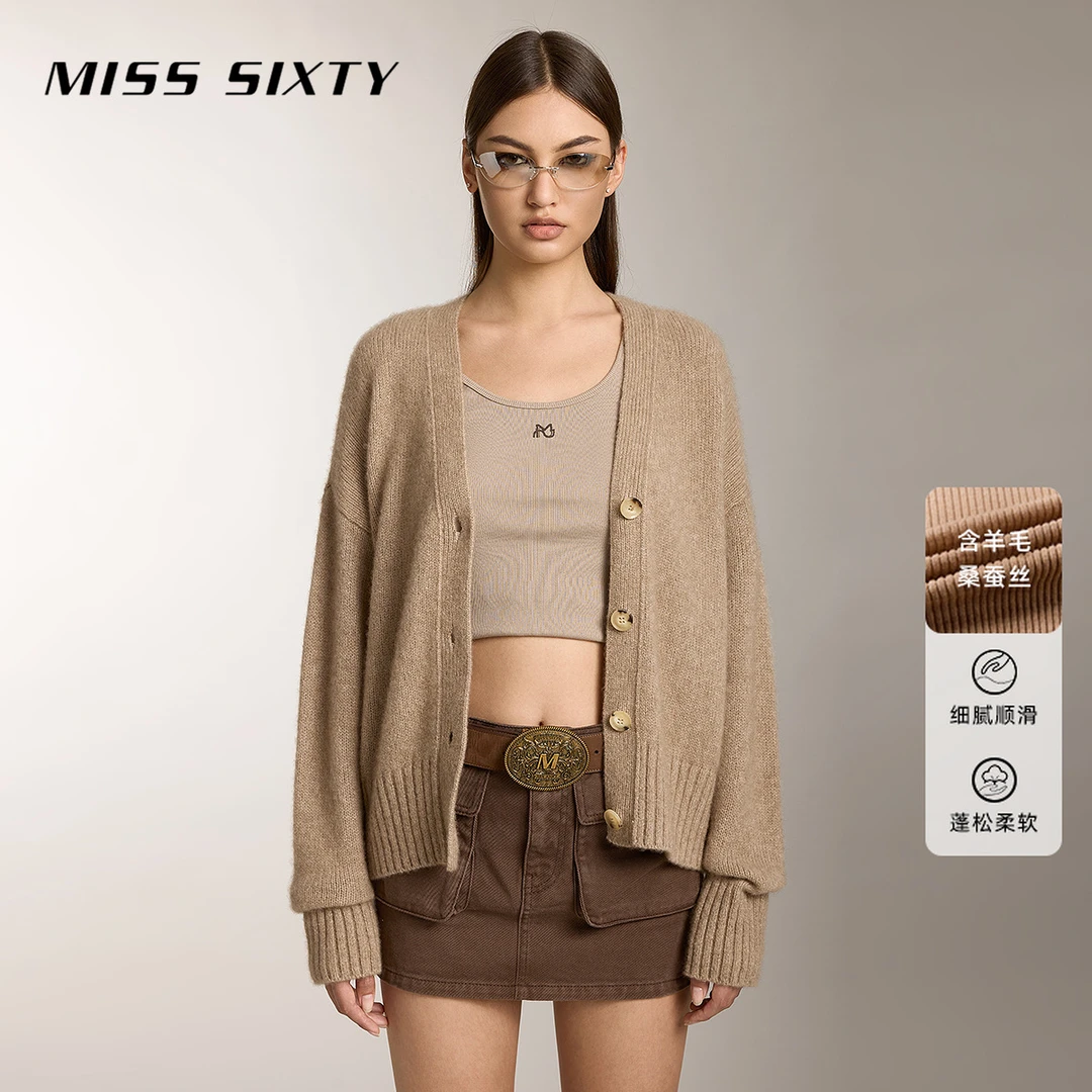 【陈大可专属】Miss Sixty针织衫V领开衫复古学院风休2003