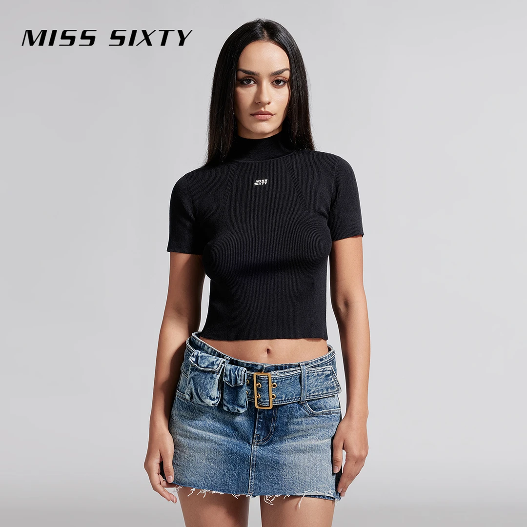 【陈大可专属】Miss Sixty春季新款桑蚕丝针织衫半高领打底衫5722