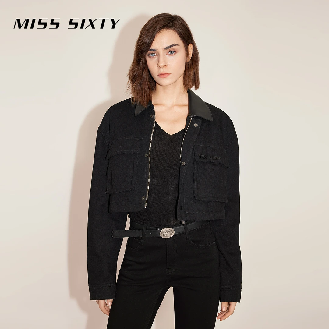 【小玉专属】Miss Sixty新款牛仔外套短款翻领拼接美式city1225