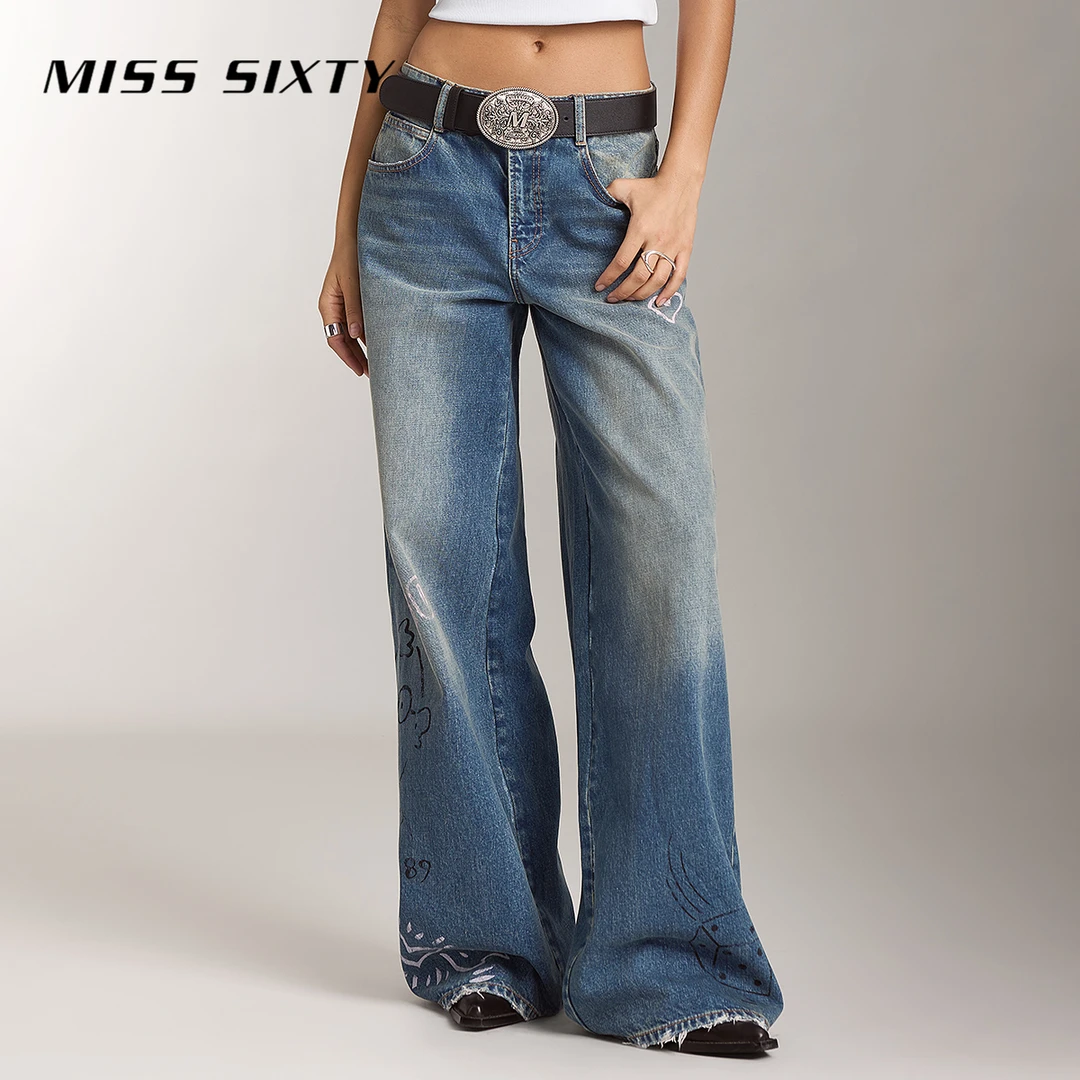 Miss Sixty x Keith Haring跨界合作系列牛仔阔腿裤
