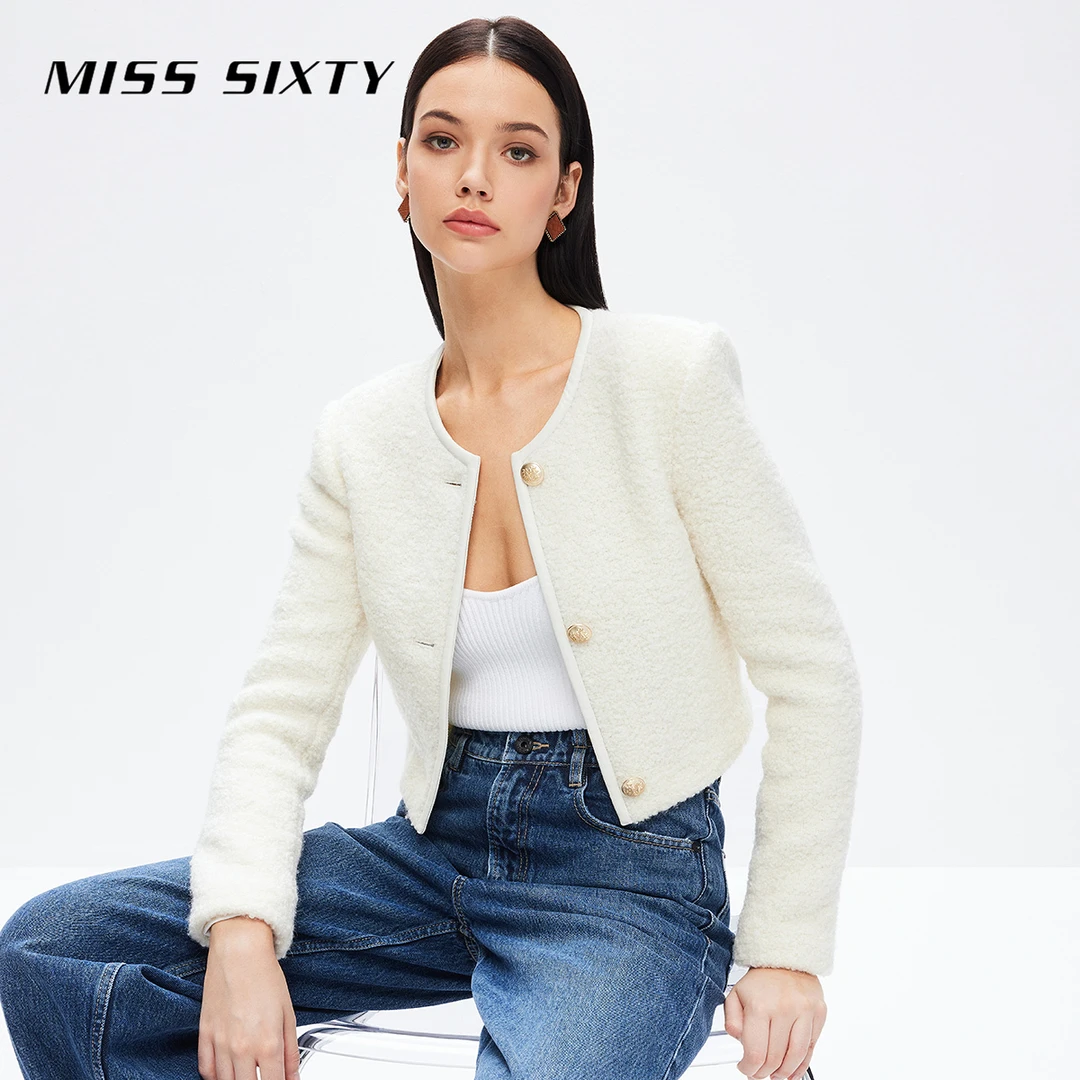 【赵老板专属】Miss Sixty呢料外套圆领优雅小香风短款citywa4835