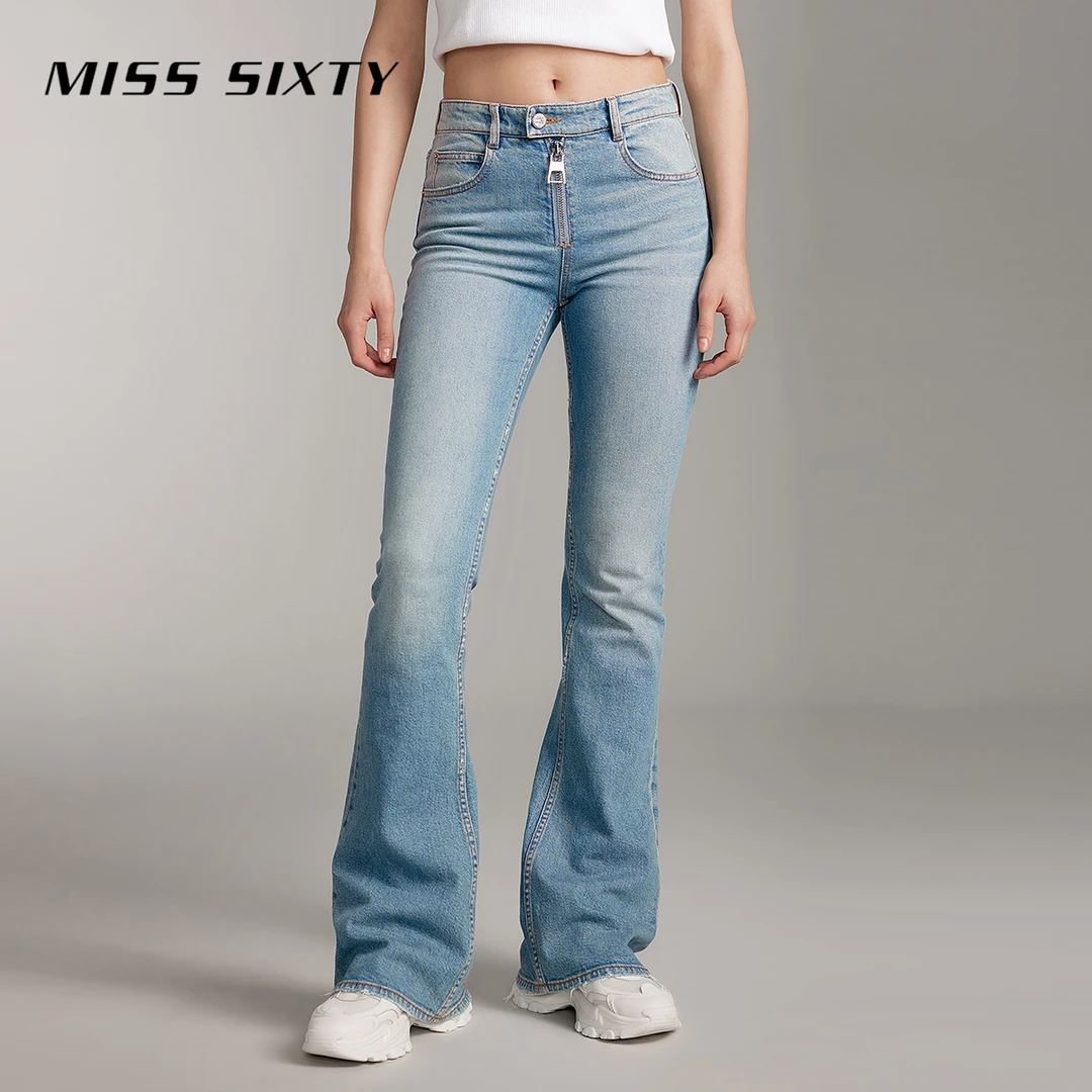 【进口牛仔面料】MissSixty新款牛仔裤女拉链微喇尤莱特