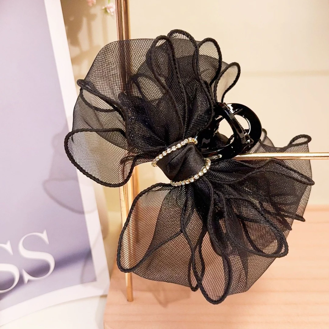 韩系气质轻奢大蝴蝶结抓夹A18