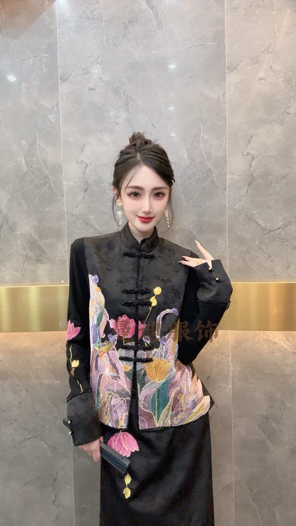 6081新国潮【百花齐放】刺绣盘扣马甲