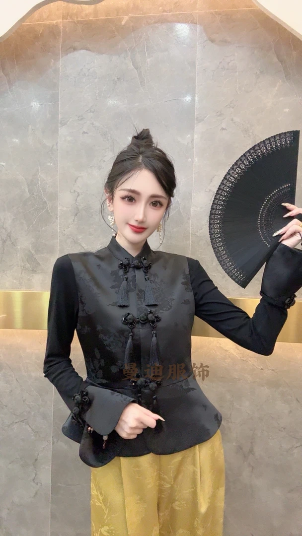 6084新国潮【小桥流水】盘扣流苏马甲