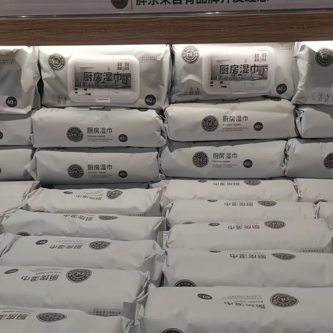 DL胖东来超市自营厨房湿巾一次性家用加厚两用干湿绵柔