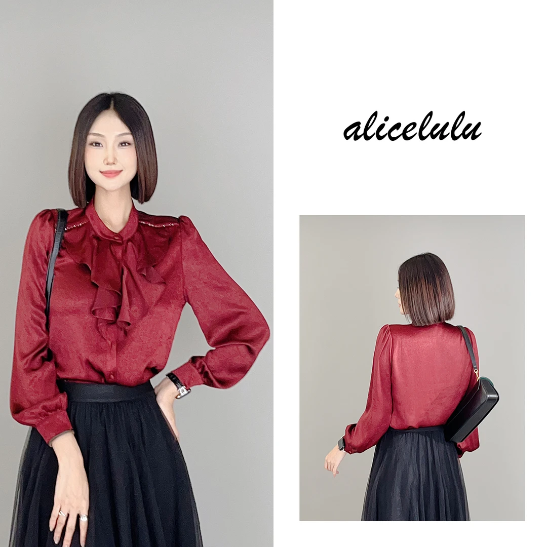 5ALICE “朱砂痣”衬衫 浪漫花边 波光粼粼 S2139711W