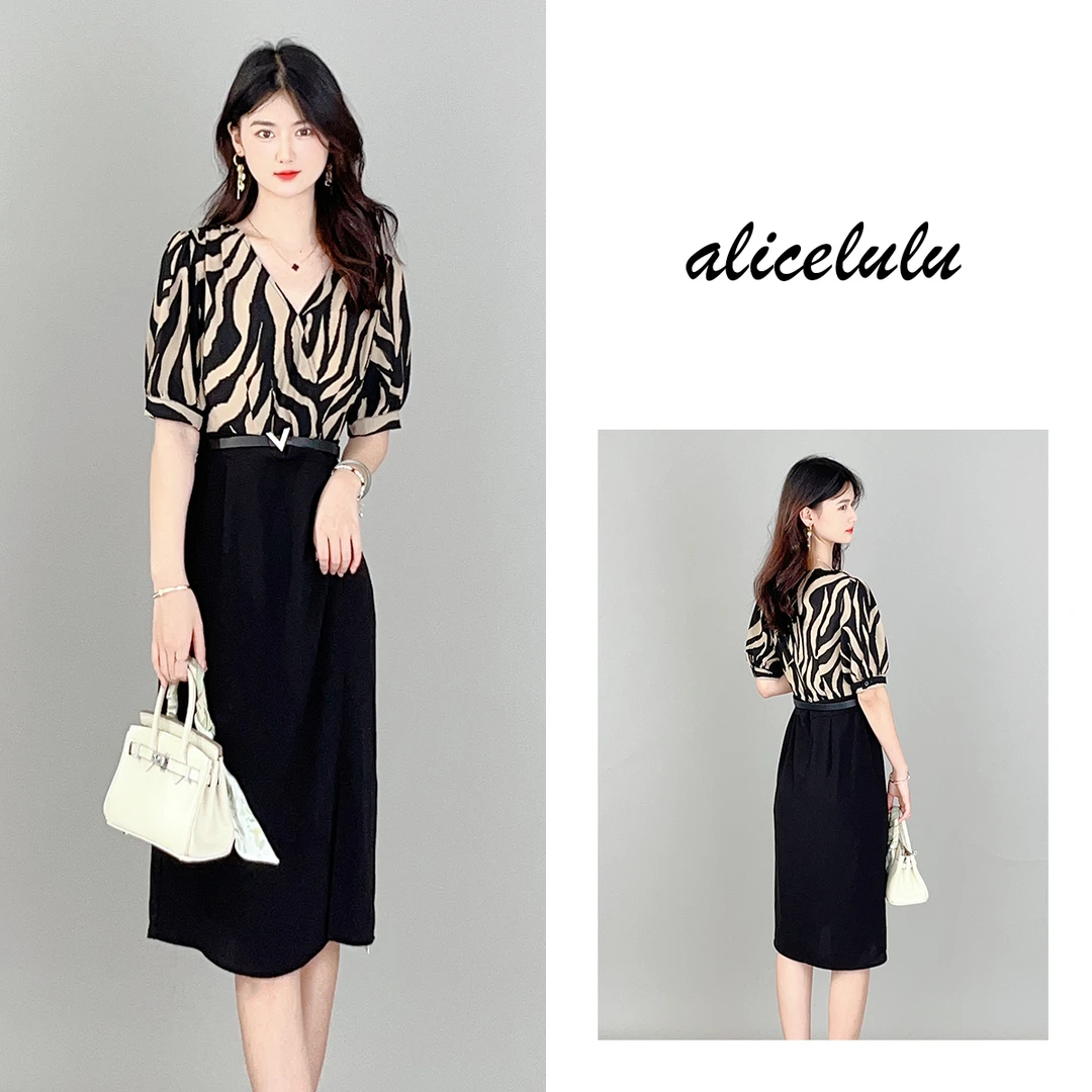 1 ALICE “时髦魅影”连衣裙 优雅通勤 显瘦百搭 S1033688Q