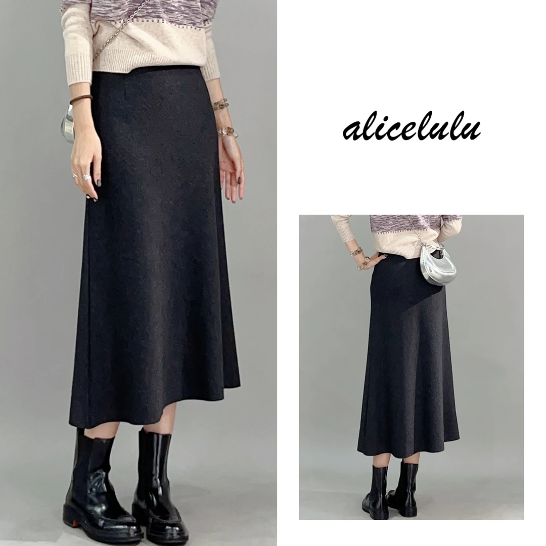 1 ALICE “通勤圆舞”半身裙 藏肉显瘦 优雅垂感 S621887T