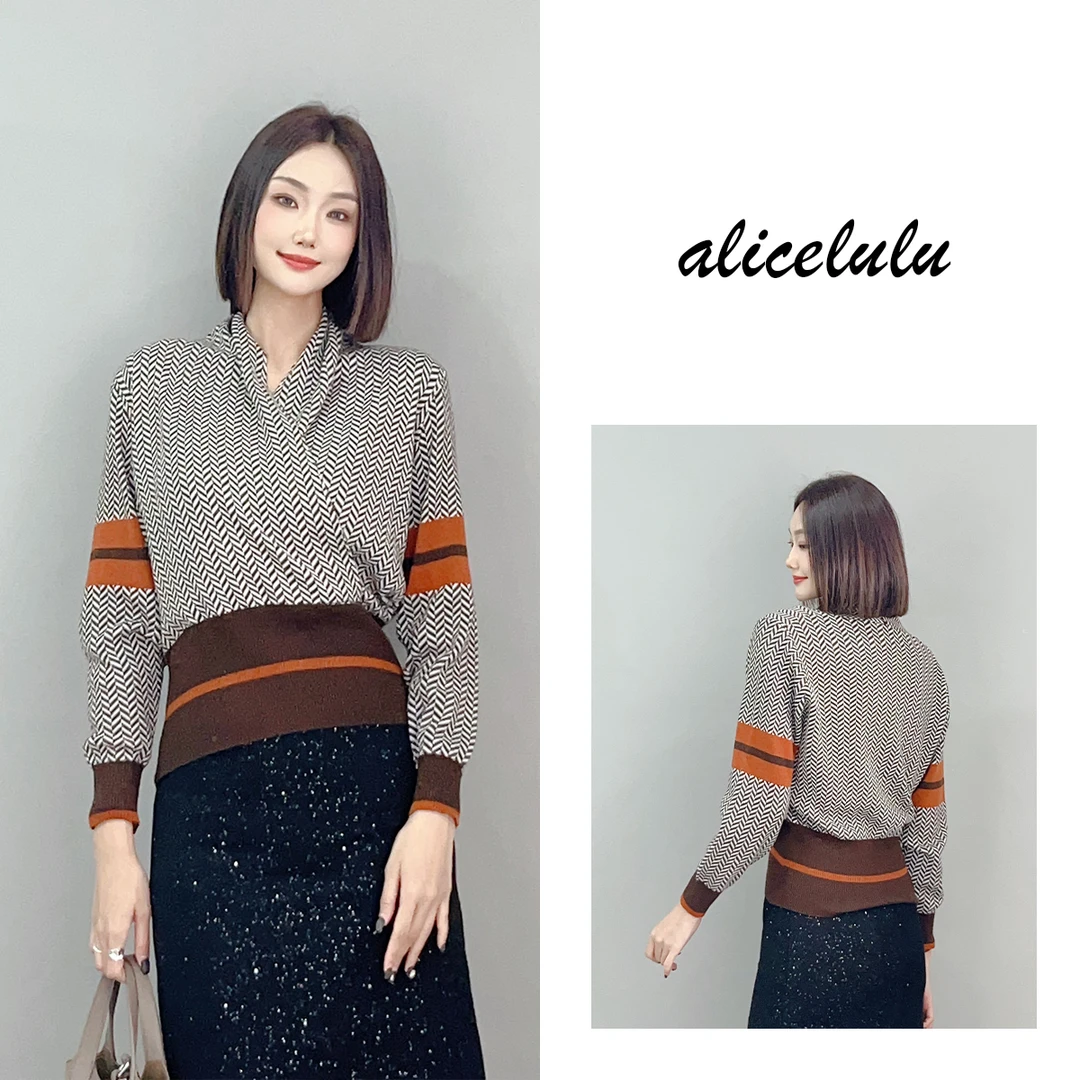 5 ALICE “设计新星”毛衣 洋气复古 时髦拼色 S2141363U