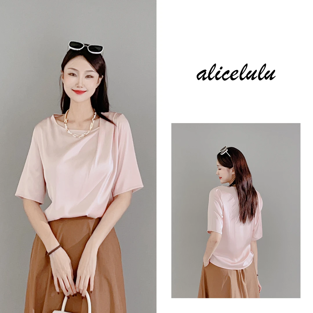 1 ALICE “自带光芒”衬衫 光泽缎感 优雅通勤 S2138385K