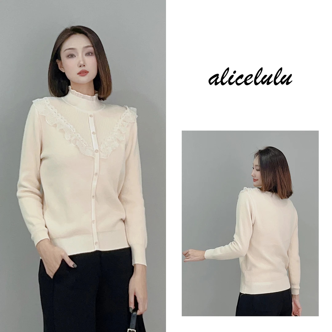 5 ALICE “幻梦巴黎”毛衣 浪漫花边 优雅亲肤 S2141073V