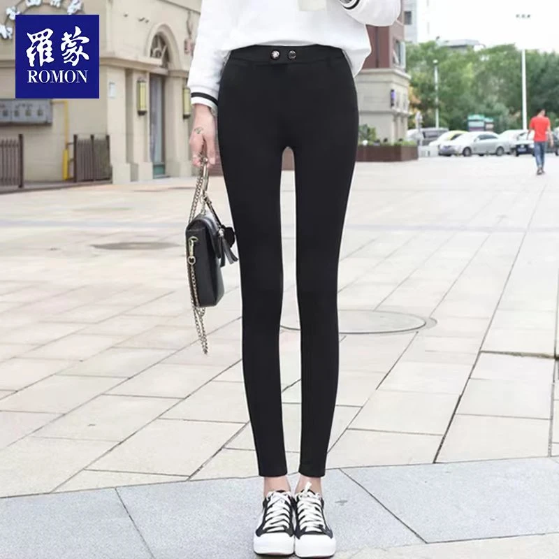 【GCTY】罗蒙修身显瘦女士弹力魔术休闲小黑裤XXK1201