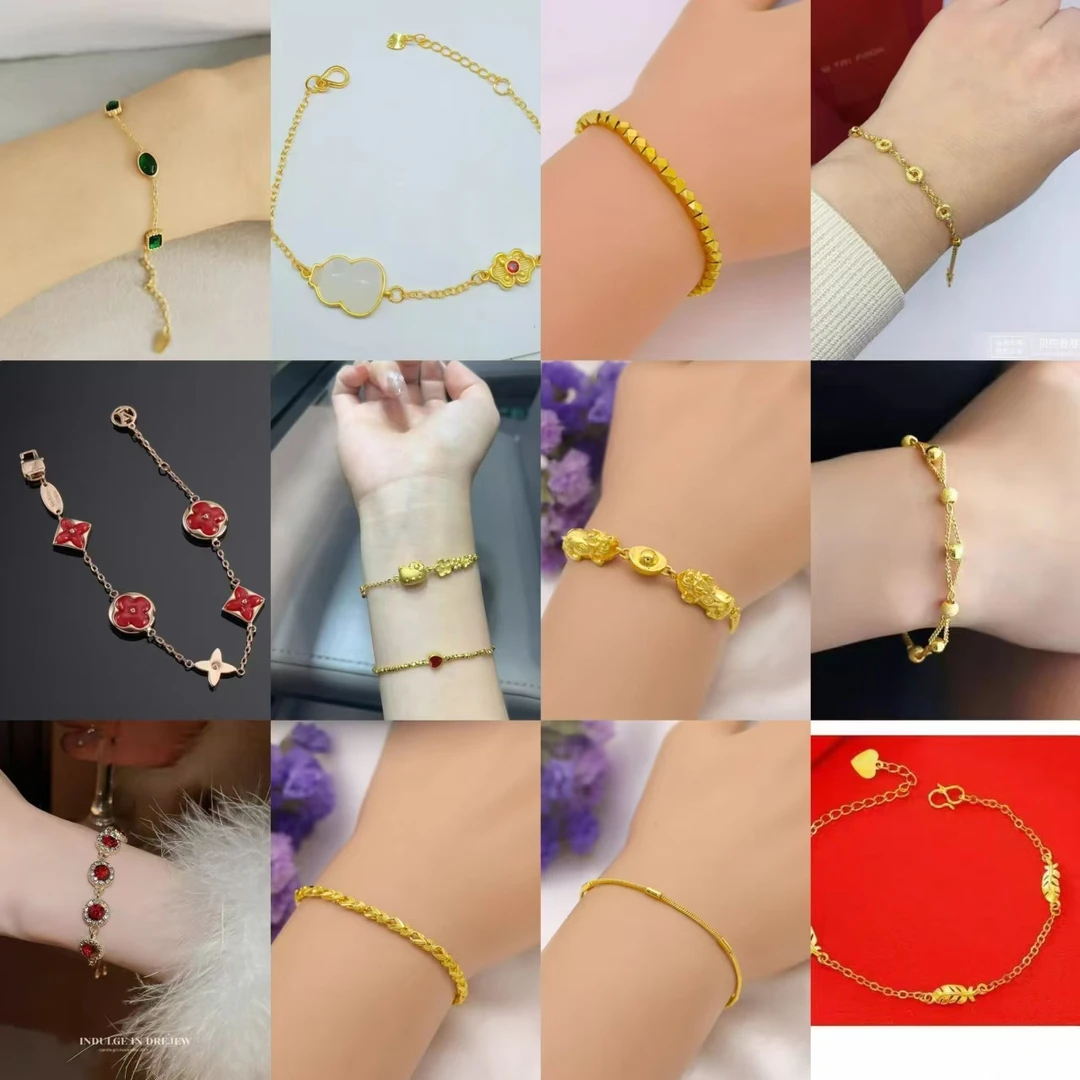 铜合金手链 时尚手链女款气质轻奢小众三生三世精美磨砂经典