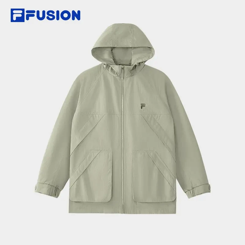 FILA斐乐潮牌连帽梭织外套男款秋季宽松运动休闲上衣T11M435702