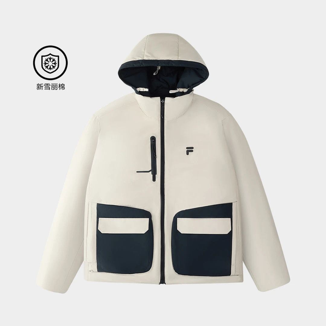 【运动棉服】斐乐潮牌25新品男款双面穿休闲保暖连帽外套T11M511903
