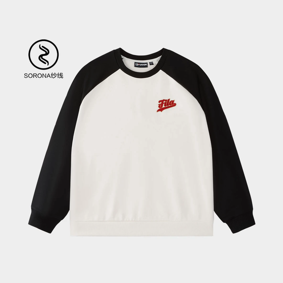 FILA斐乐潮牌男子潮流时尚拼接撞色运动宽松套头卫衣T11M512202