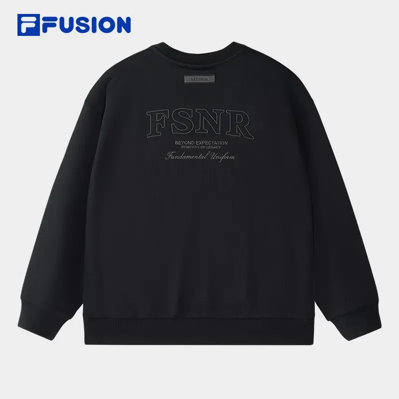 FILA斐乐秋季圆领长袖卫衣男款运动休闲宽松简约上衣T11U445204F