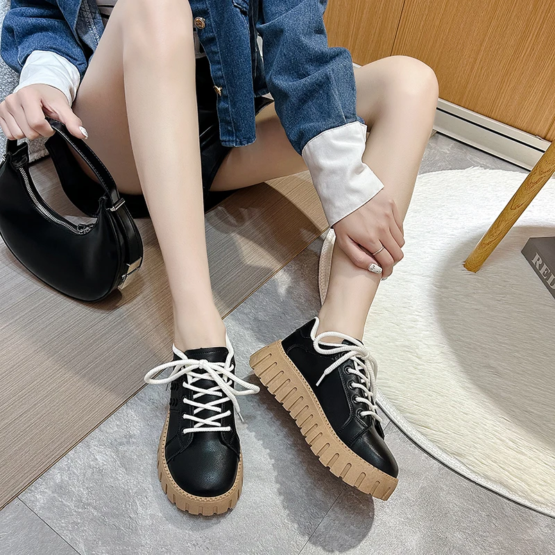【36码断码清仓】夏季系带厚底松糕鞋韩版圆头百搭女士休闲鞋阿甘鞋