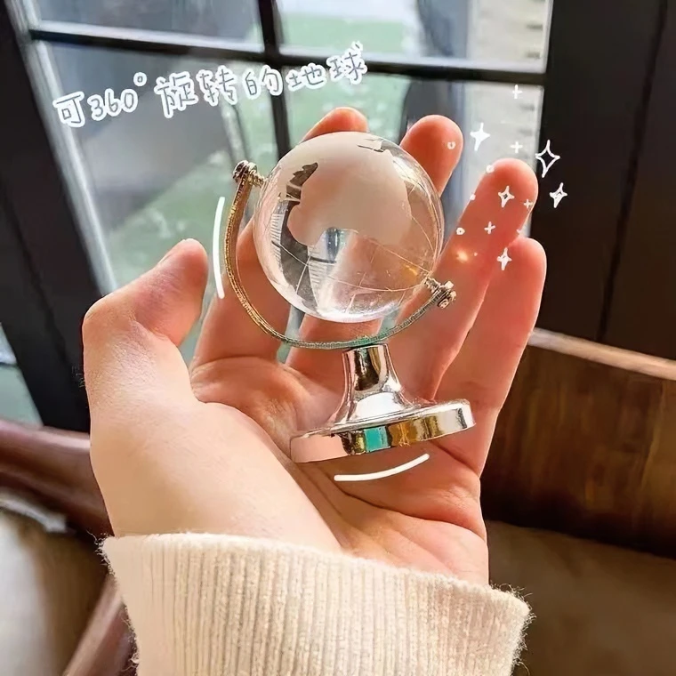 时尚迷你地球仪摆件水晶桌面装饰学生用送男女朋友的生日礼物毕业