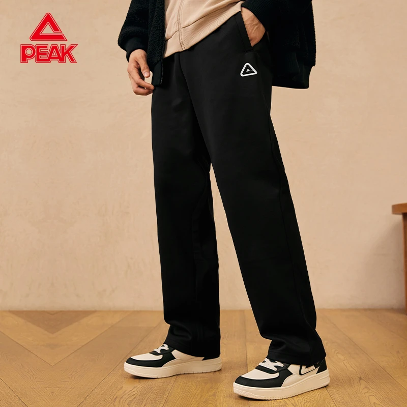 匹克运动裤男宽松加绒休闲裤百搭潮流直筒秋冬裤卫裤-DF334041