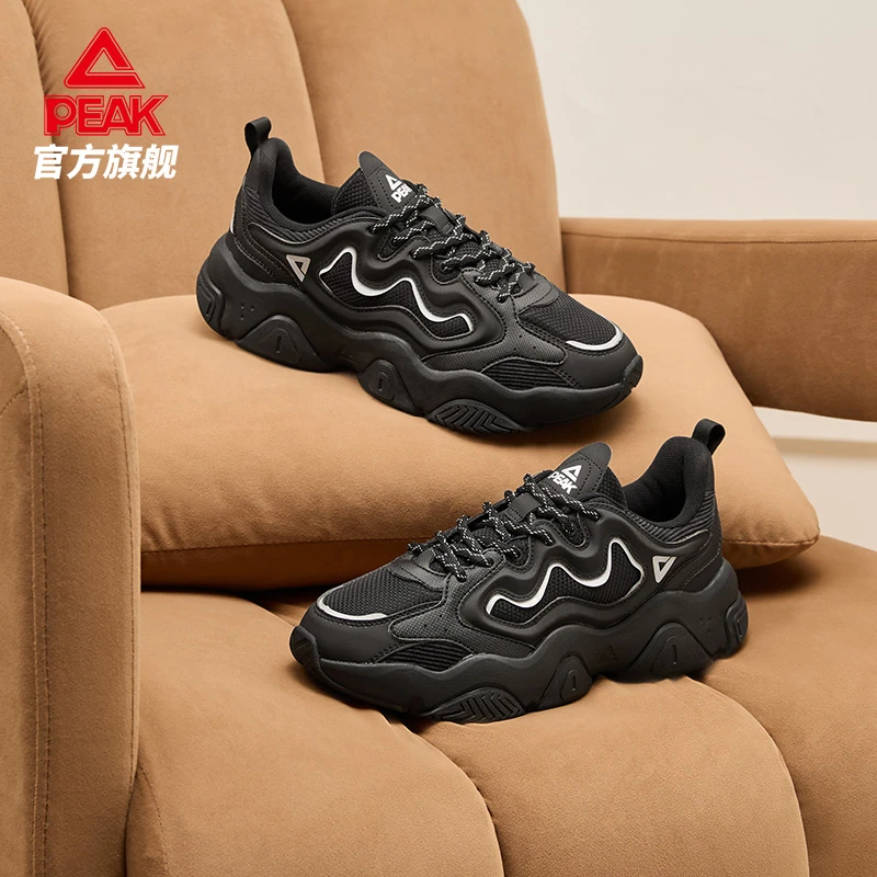 匹克乐游休闲鞋男鞋复古潮流运动鞋百搭时尚猫爪老爹鞋-DE340467
