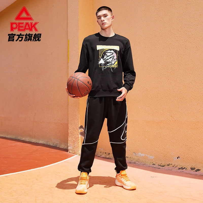 匹克秋季新款男时尚潮流百搭休闲套装圆领长袖卫衣-DF623051