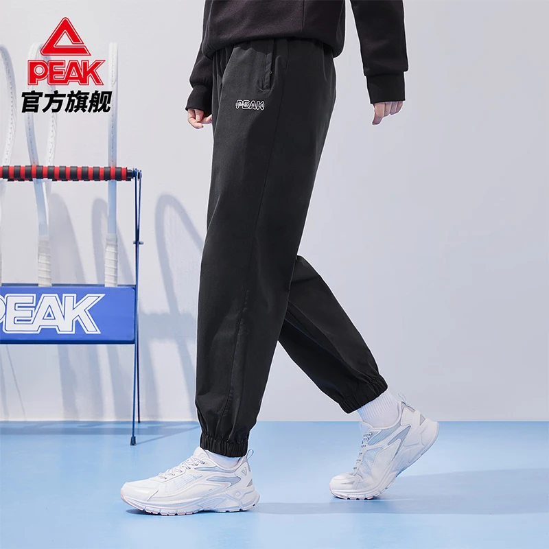 匹克运动长裤女士2022秋季新款宽松梭织透气跑步健身裤-DF323022