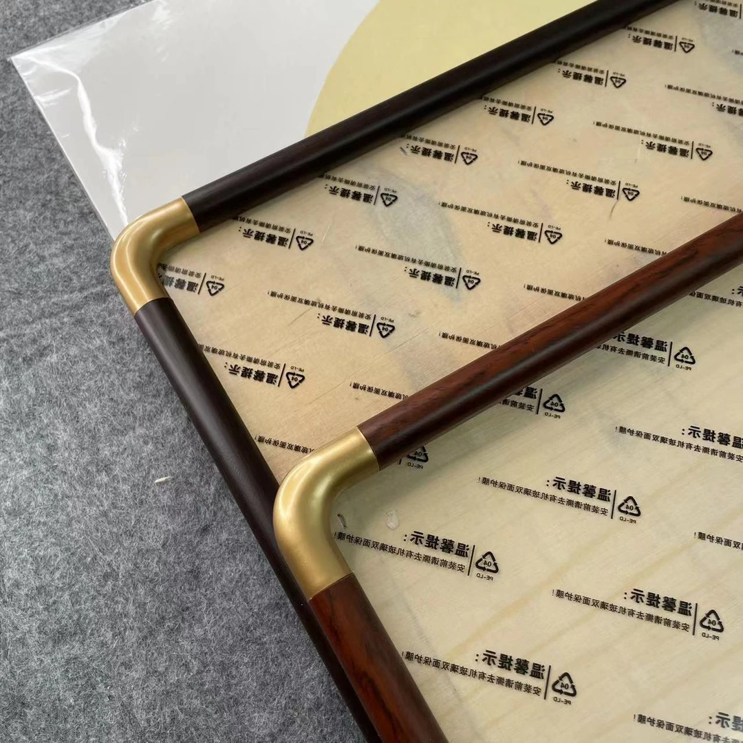 【33*33cm实木ABS仿铜角画框】圆角画框字画装裱框书法字画边框