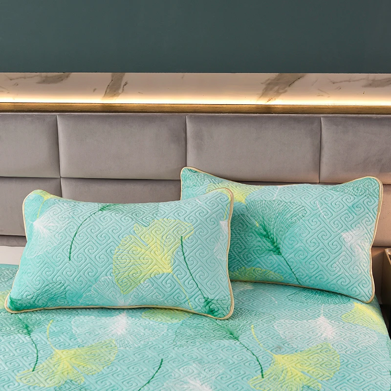 加厚牛奶绒枕套单人枕套防滑夹棉绗缝学生宿舍成人枕头套