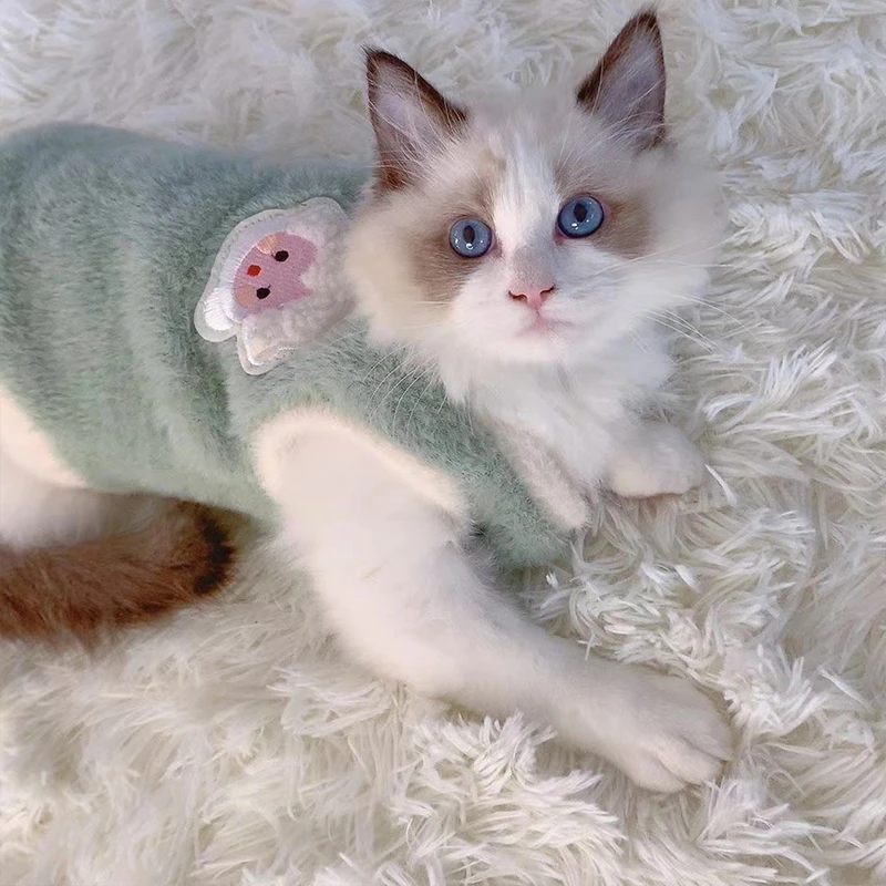 冬季宠物背心猫咪衣服秋冬保暖防掉毛小泰迪马甲保暖狗狗猫咪衣服