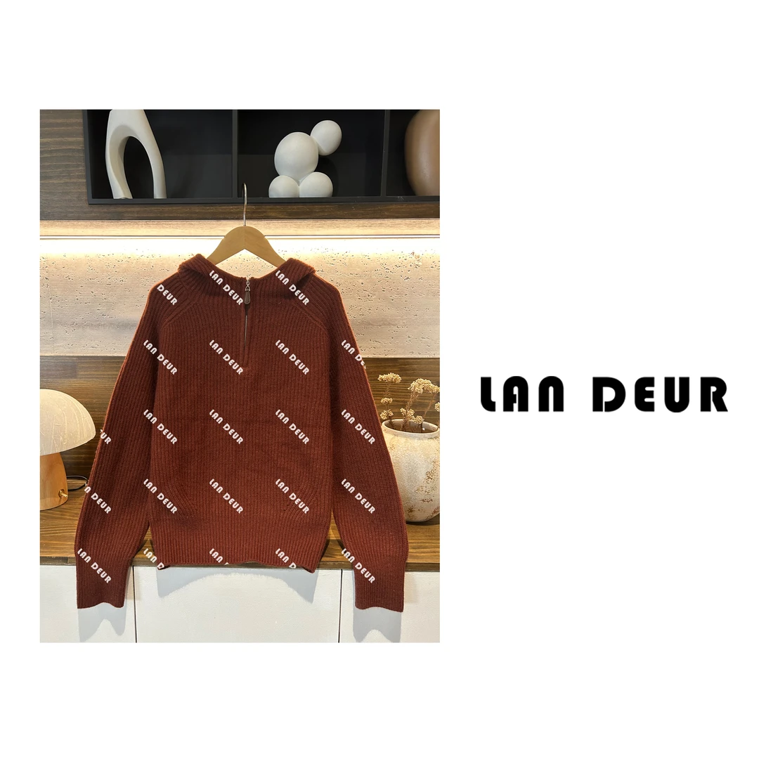 【暗香庄园】羊毛兔毛浣熊毛衣气质休闲韩系百搭厚款连帽针织衫女
