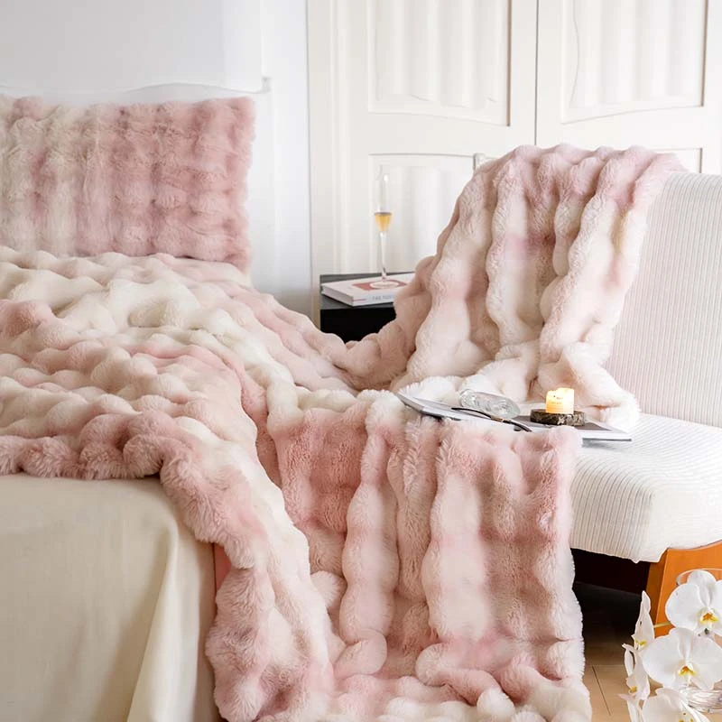 实体宠粉浮力加厚双面绒毛毯
