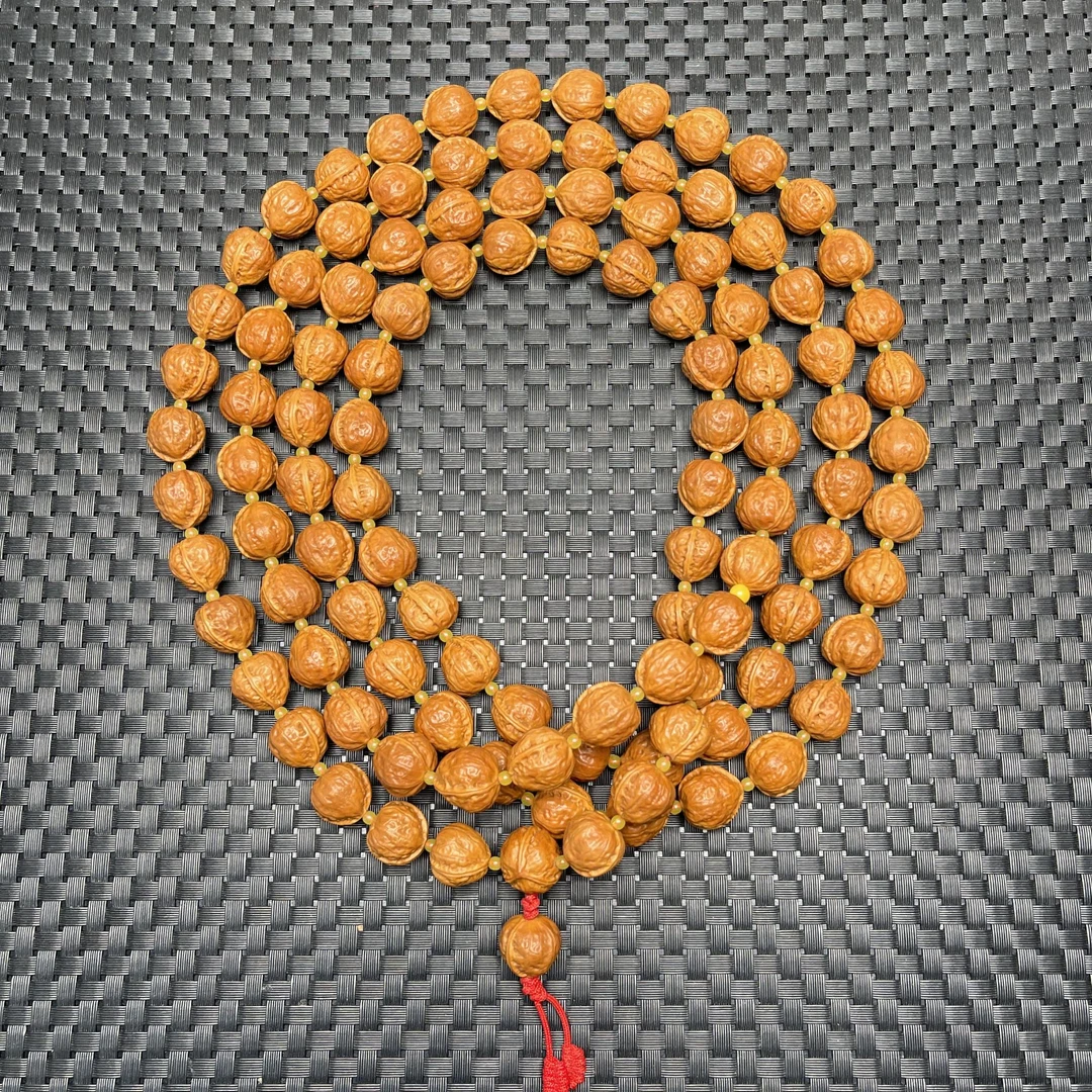 手串文玩核桃麒麟一道筋小光头108颗脖挂野生小核桃小秋子