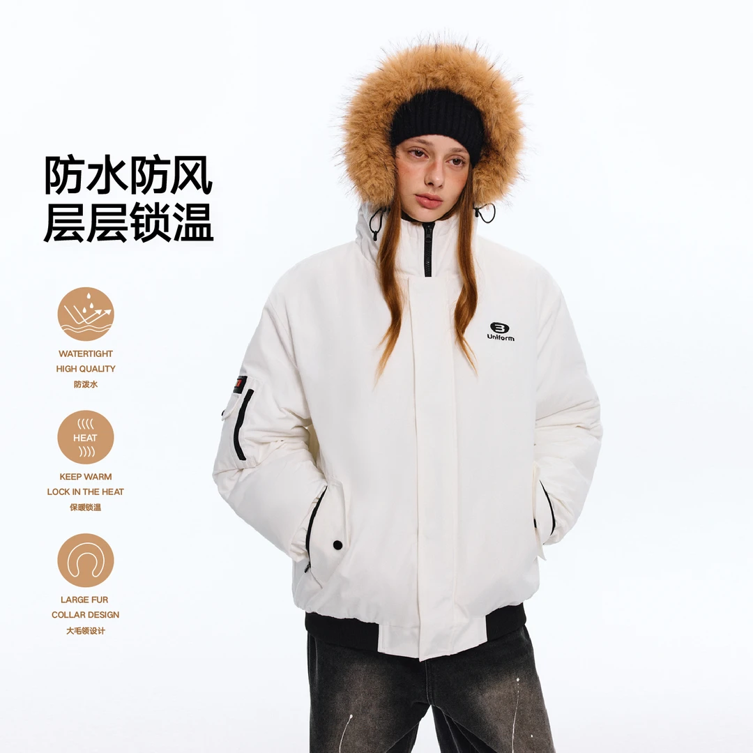 RASS【赵圆瑗专属】短款连帽派克棉服情侣棉衣运动户外休闲防风秋冬