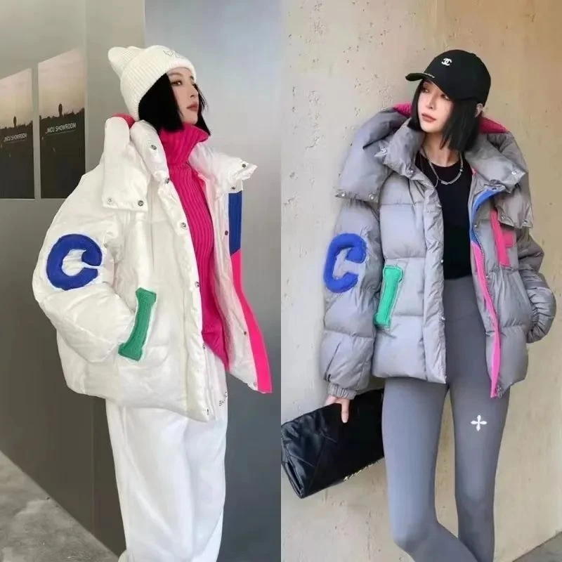 羽绒服高端设计感2024冬季新款韩版羽绒服女短款加厚宽松连帽潮女