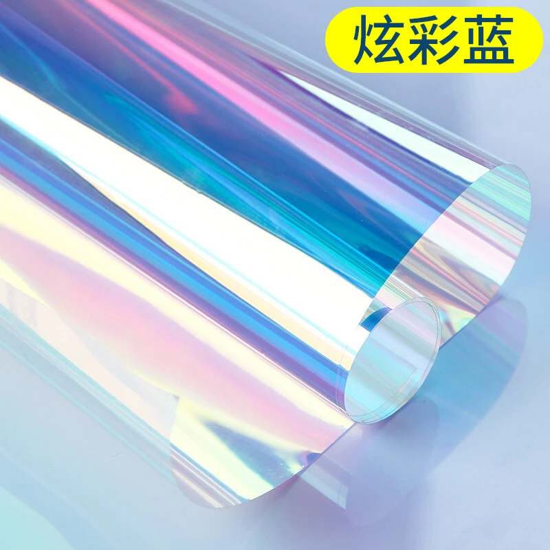 yekai/叶开彩色贴膜玻璃纸透明透光纸装饰手工隔热防晒炫彩镭射纸